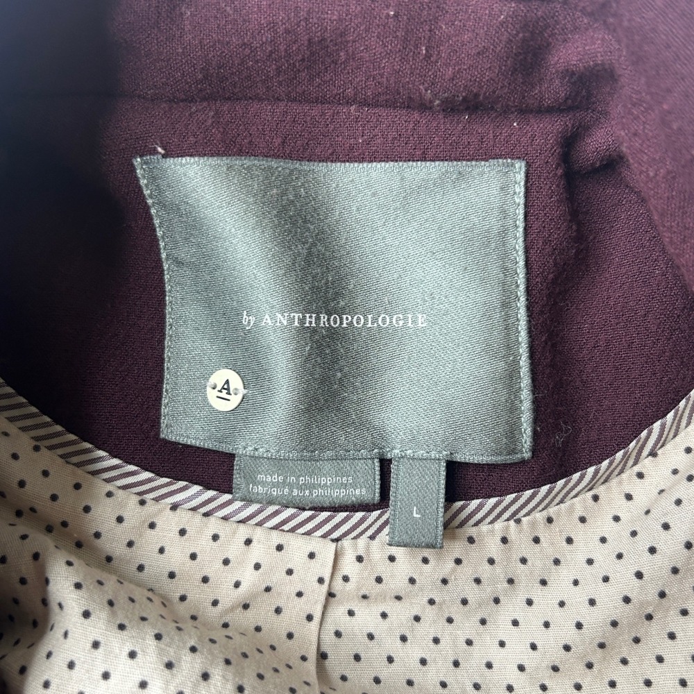 Cartonnier for Anthropologie Plum Balloon Sleeve Studio Blazer Jacket Size L - Picture 3 of 16